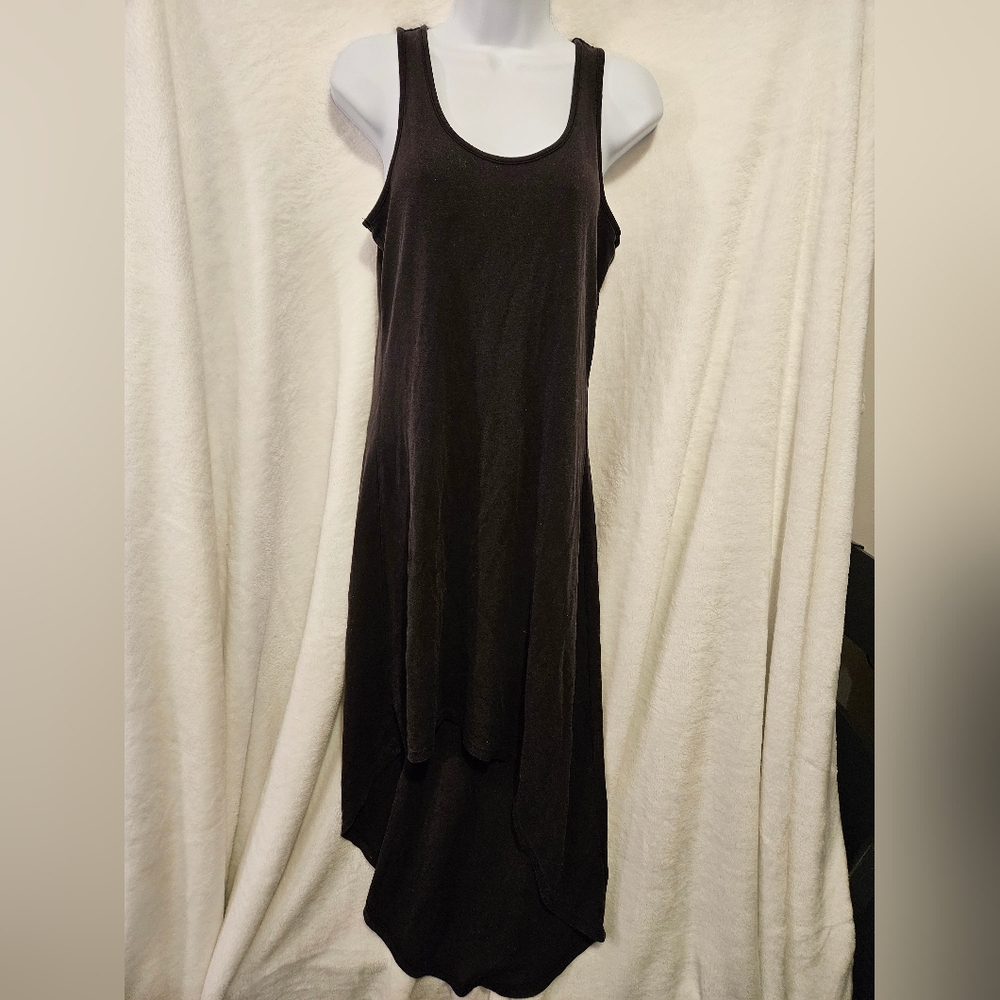 Michael Kors Black Cotton Blend Maxi Dress Sleeveless, Sz Small, Asymetrical Hem